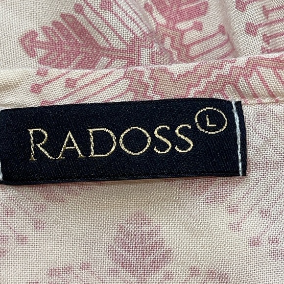 Radoss Women's Dress Size L Pink & Cream 50's Inspired Short Sleeve Knee Length - Picture 8 of 8